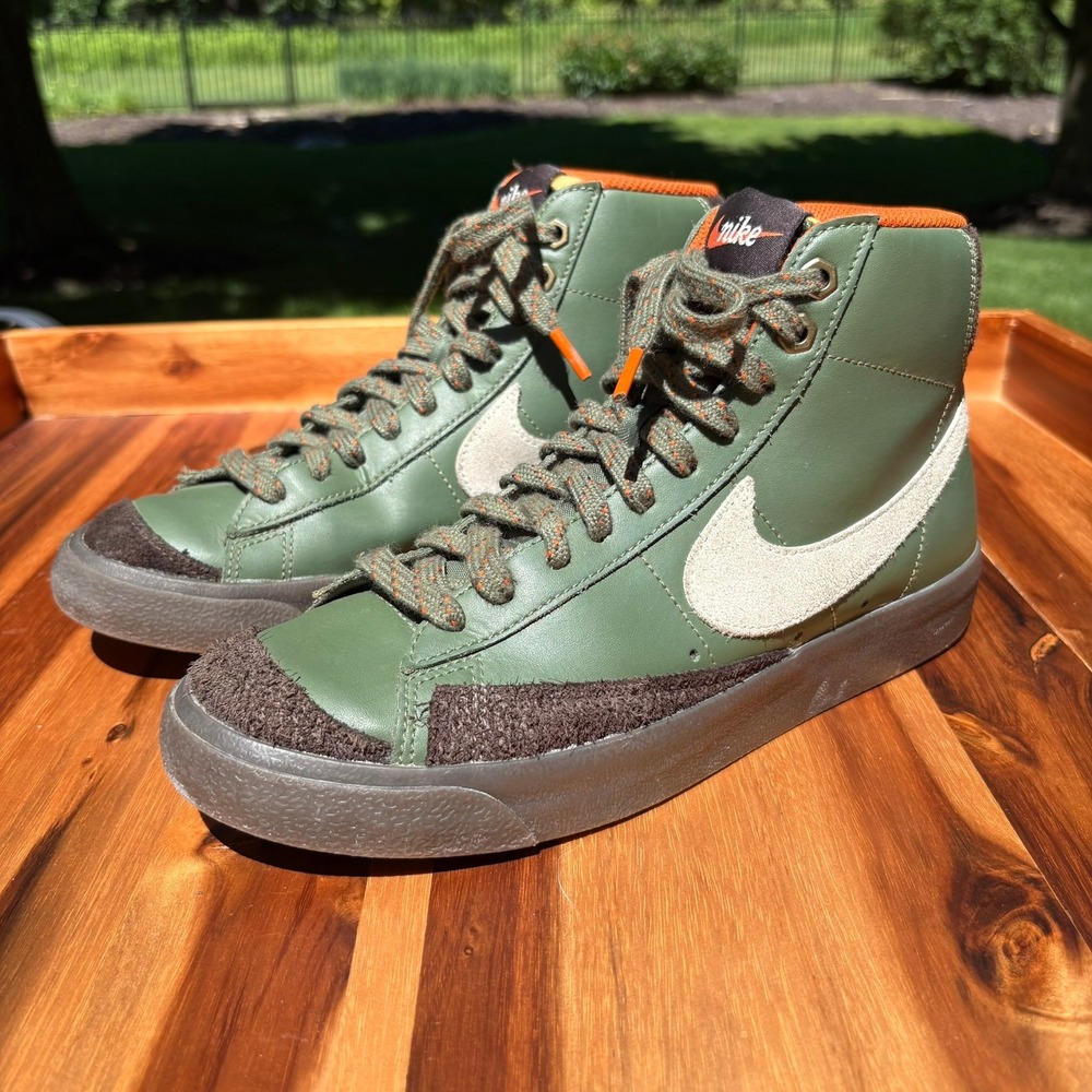 Nike Blazer Mid '77 Vintage Sneakers Mens 13 Army Olive Green Shoes DZ5176-300